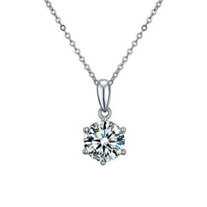 1 Carat 925 Necklace in clear with moissanite stone