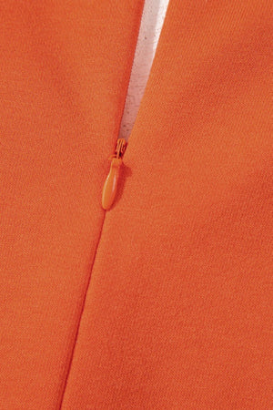 Orange Colorblock V-Neck Romper with Patch Pockets