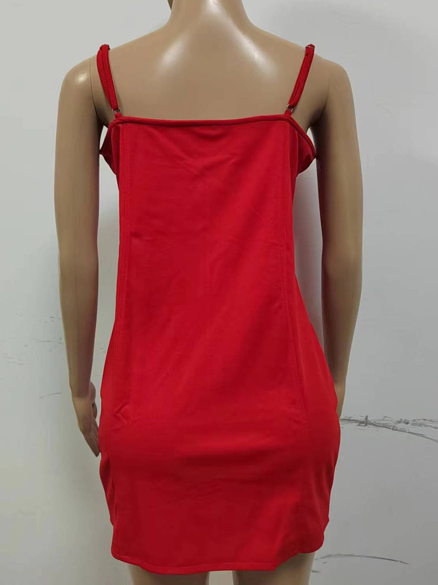 edgy bodycon dress in White with v-neck