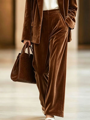 100% polyester Care instructions: Machine wash cold blazer in Dark Brown with relaxed silhouette