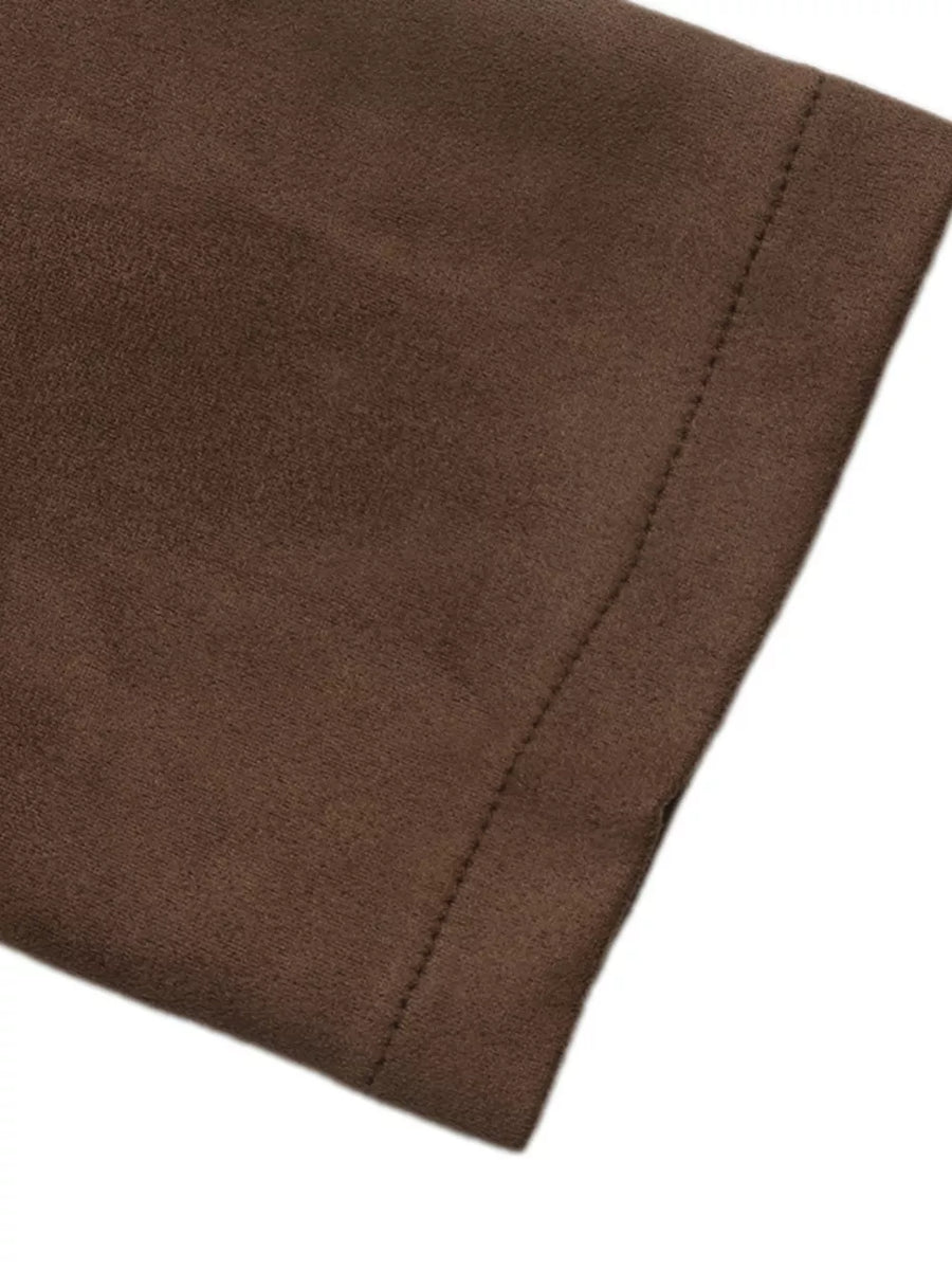 shirt dress in Coffee Brown with buttoned and mini