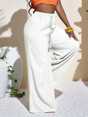 100% polyester Care instructions: Machine wash cold wide-leg pants in Yellow with wide-leg silhouette