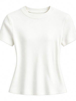 minimalist t-shirt in Light Gray with crew neck