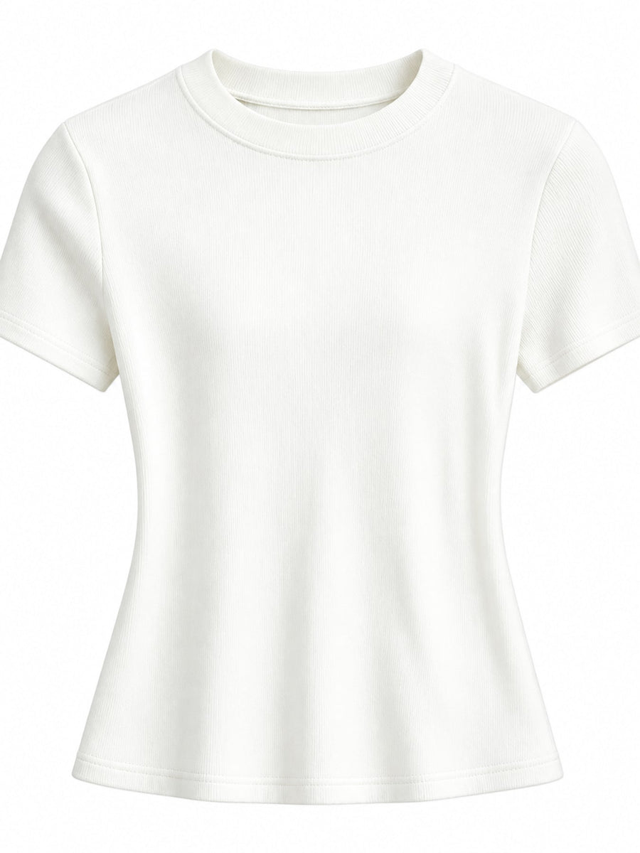 minimalist t-shirt in Light Gray with crew neck