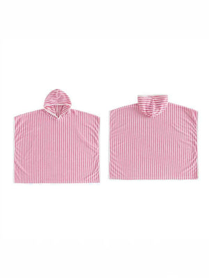 95% cotton, 5% spandex Care instructions: Machine wash cold poncho in pink with loose silhouette