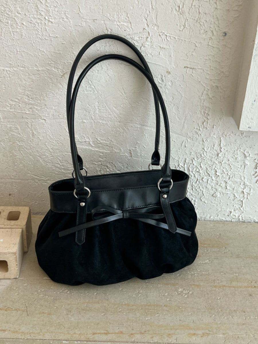 Suede Imported Size &amp shoulder bag in Red with structured silhouette