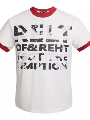 White with Men's Letter Graphic Short Sleeve T-shirt