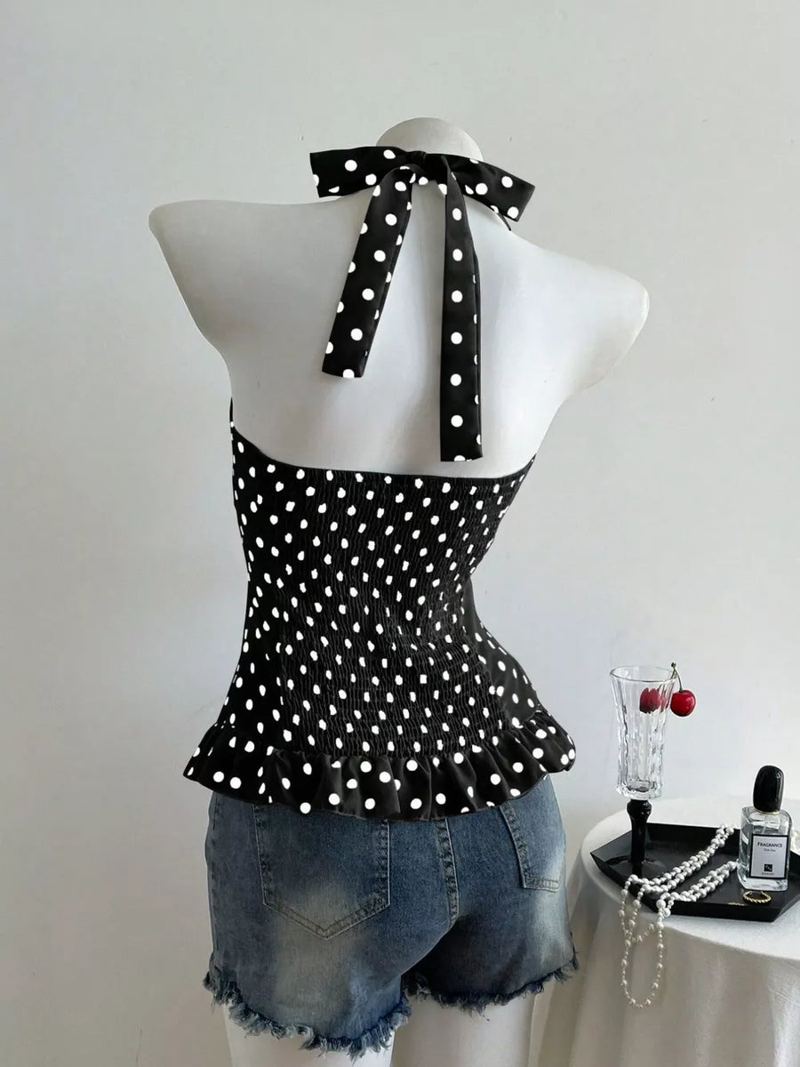 Black with Vintage Ruched Top