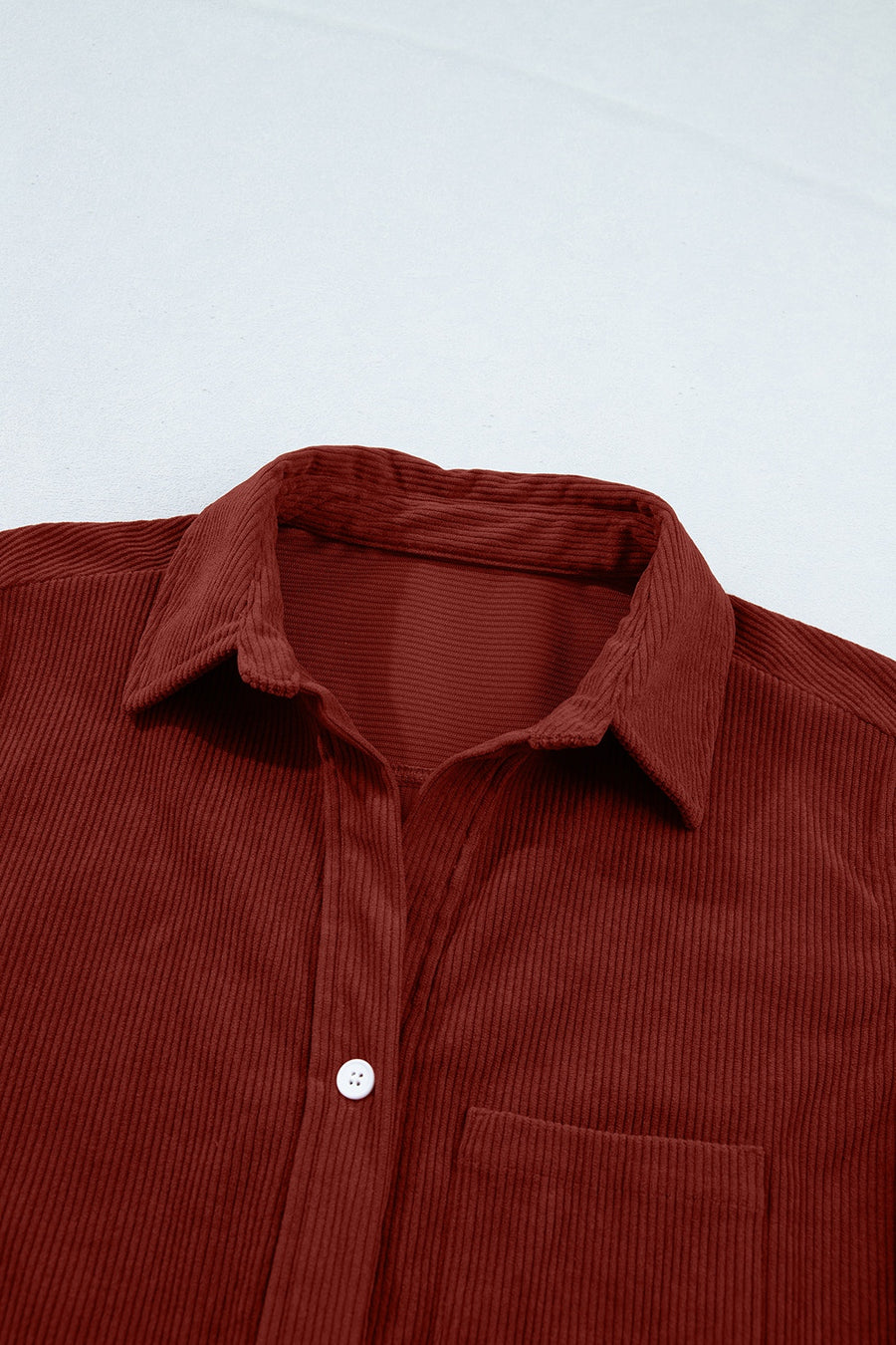 Burgundy relaxed button-up shirt with collared