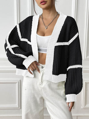 Gum Leaf cardigan with cropped and open-front