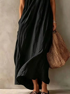 bohemian maxi dress in Beige with one-shoulder