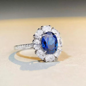 sapphire blue ring with floral and n/a