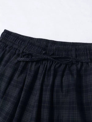Men's Plaid Wide-leg Drawstring Shorts option 3