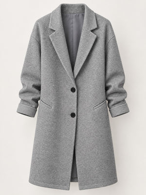 Black regular overcoat with notch lapel