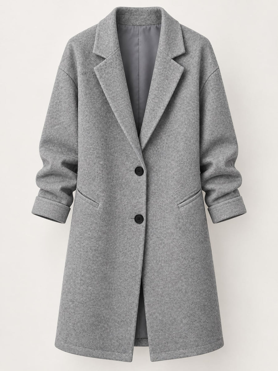 Black regular overcoat with notch lapel