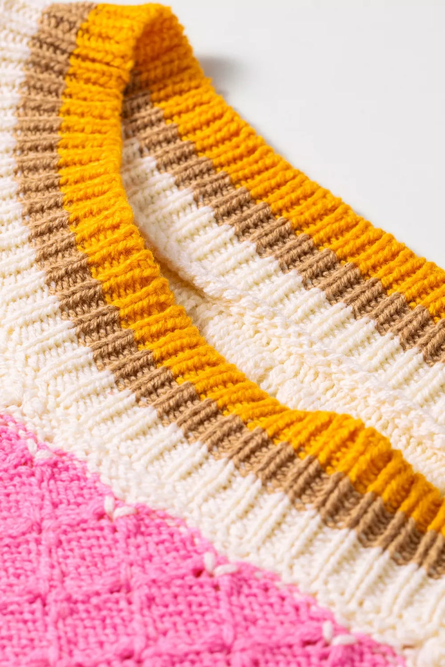 Striped Colorblock Drop Shoulder Sweater option 9