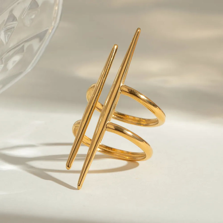 Gold ring featuring gold-plated and geometric