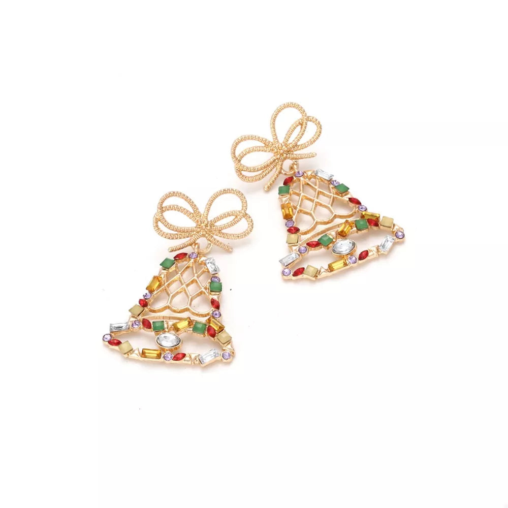 Gold earrings with 2.2 inches and post-back