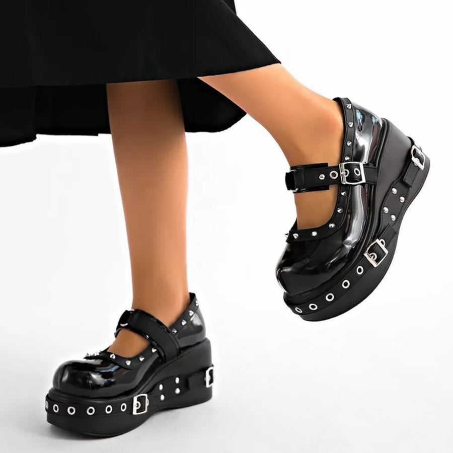 Round Toe Studded Loafers in this colorway