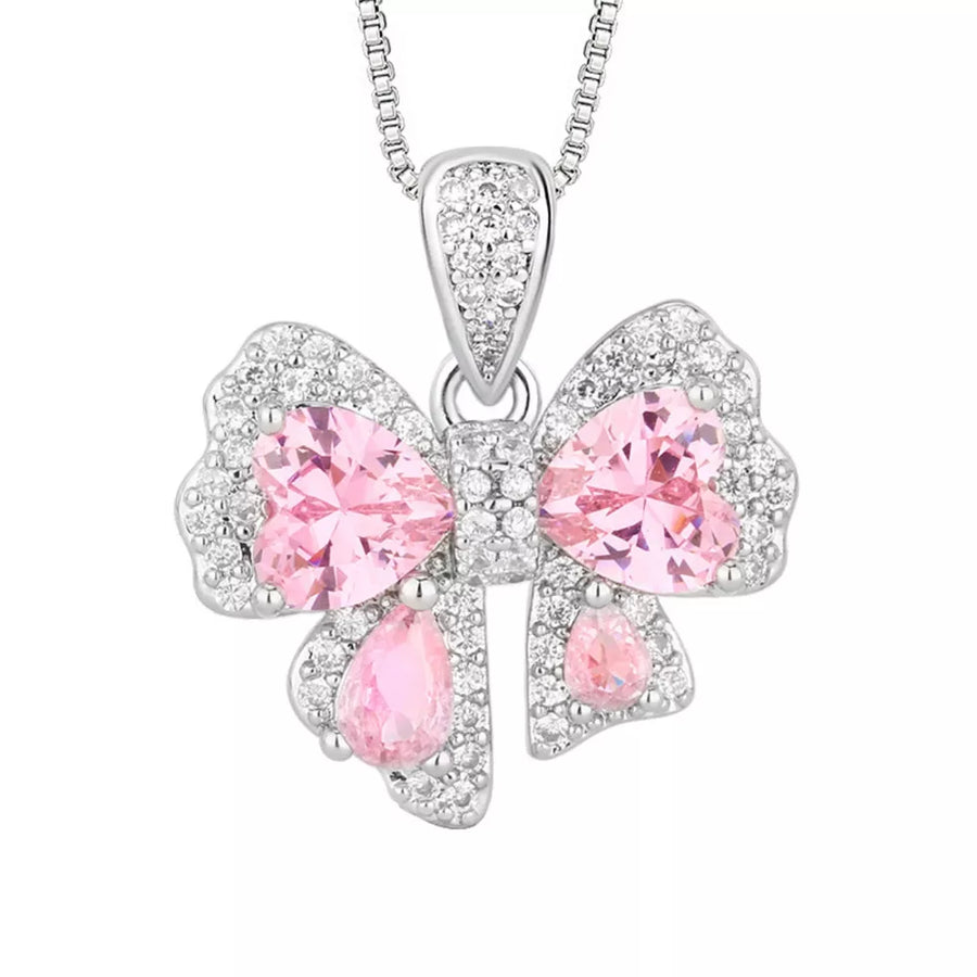 Copper,Zircon,Silver-plated Care instructions: Avoid wearing during exercise, as necklace in Silver with delicate silhouette