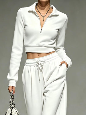 100% polyester Care instructions: Machine wash cold lounge set in Blush Pink with relaxed silhouette