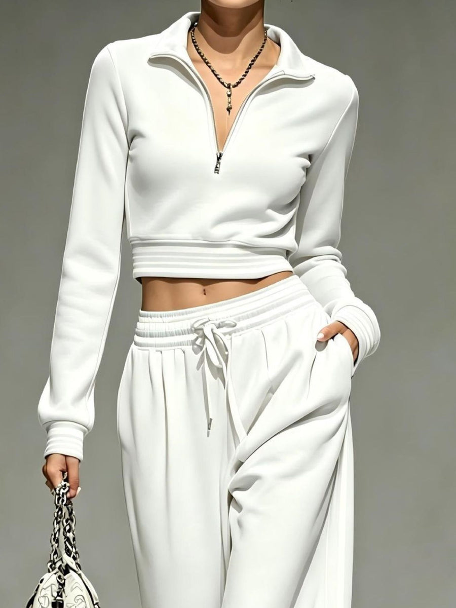 100% polyester Care instructions: Machine wash cold lounge set in Blush Pink with relaxed silhouette
