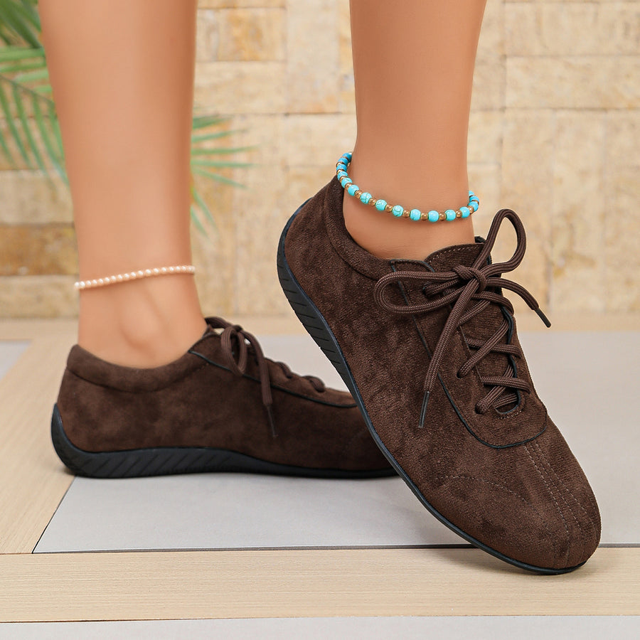 Round Toe Lace Up Sneakers Style 10600155344 in burgundy with round toe