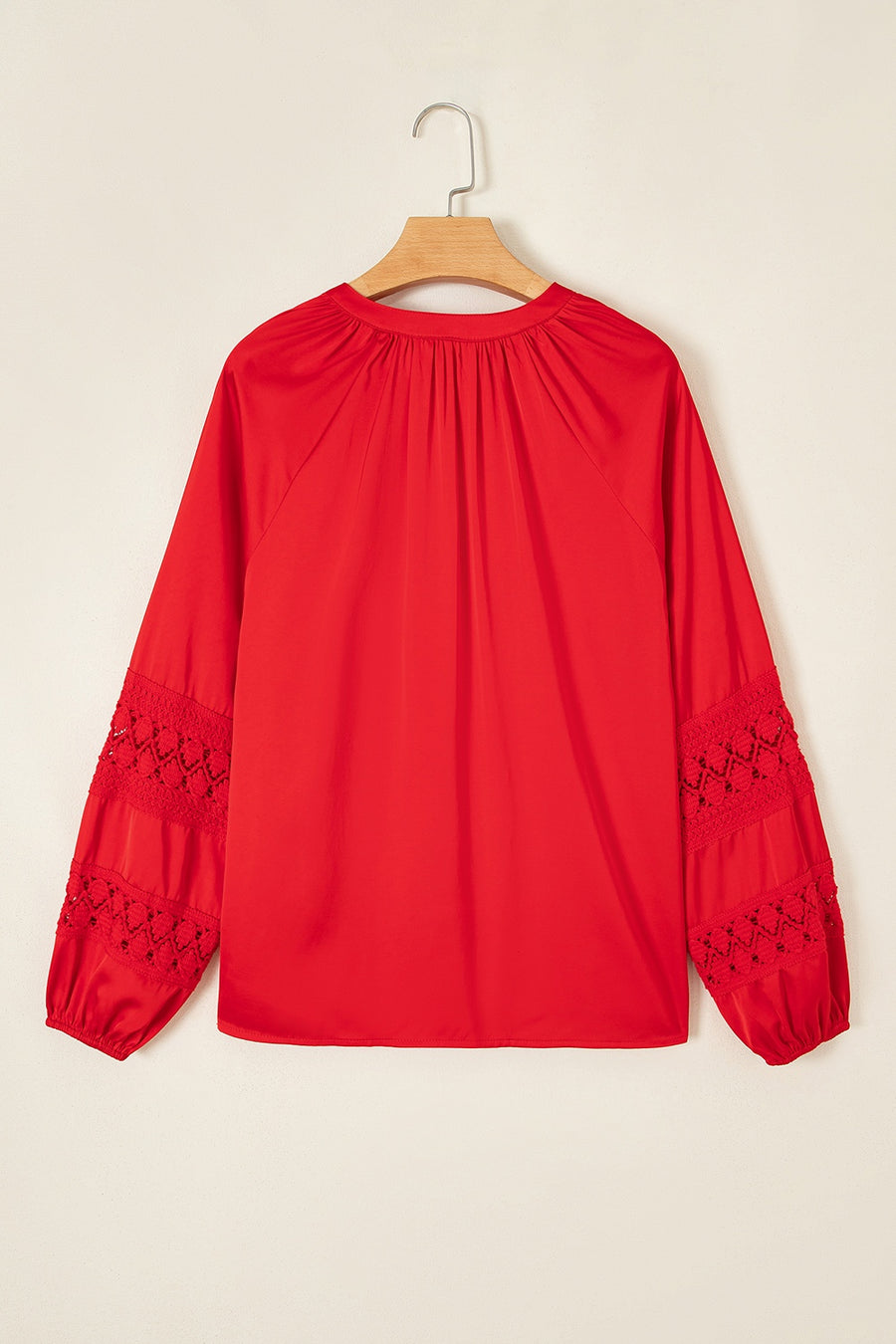 classic blouse in red with v-neck