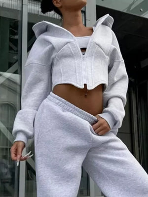 65% cotton, 35% polyester Care instructions: Machine wash cold zip hoodie in White with fitted silhouette