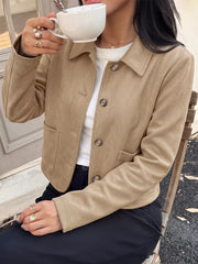 94% polyester, 6% elastane Care instructions: Machine wash cold jacket in Khaki with regular silhouette