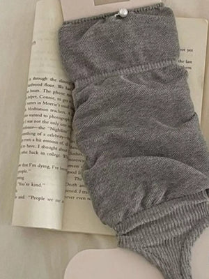 Dark Gray leg warmers with below-knee and elastic