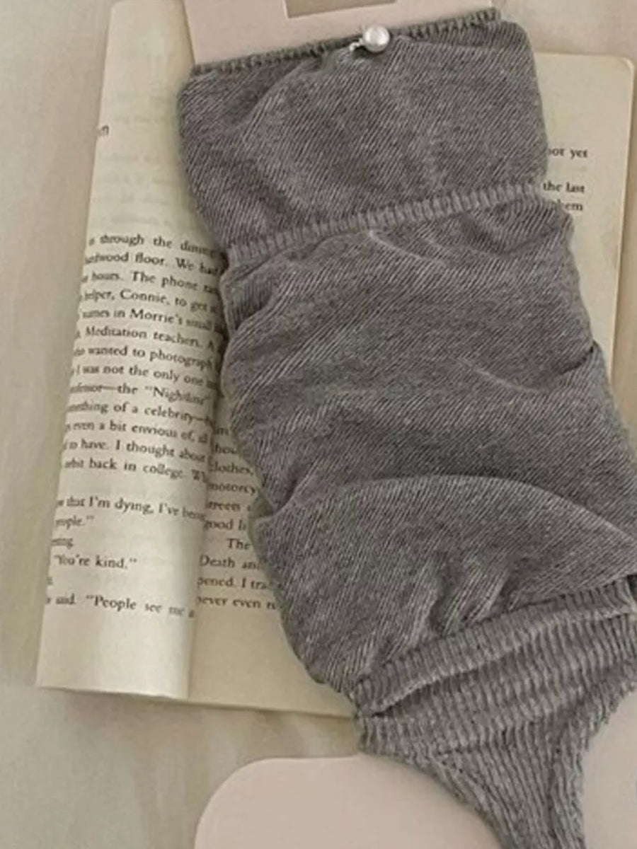 Dark Gray leg warmers with below-knee and elastic