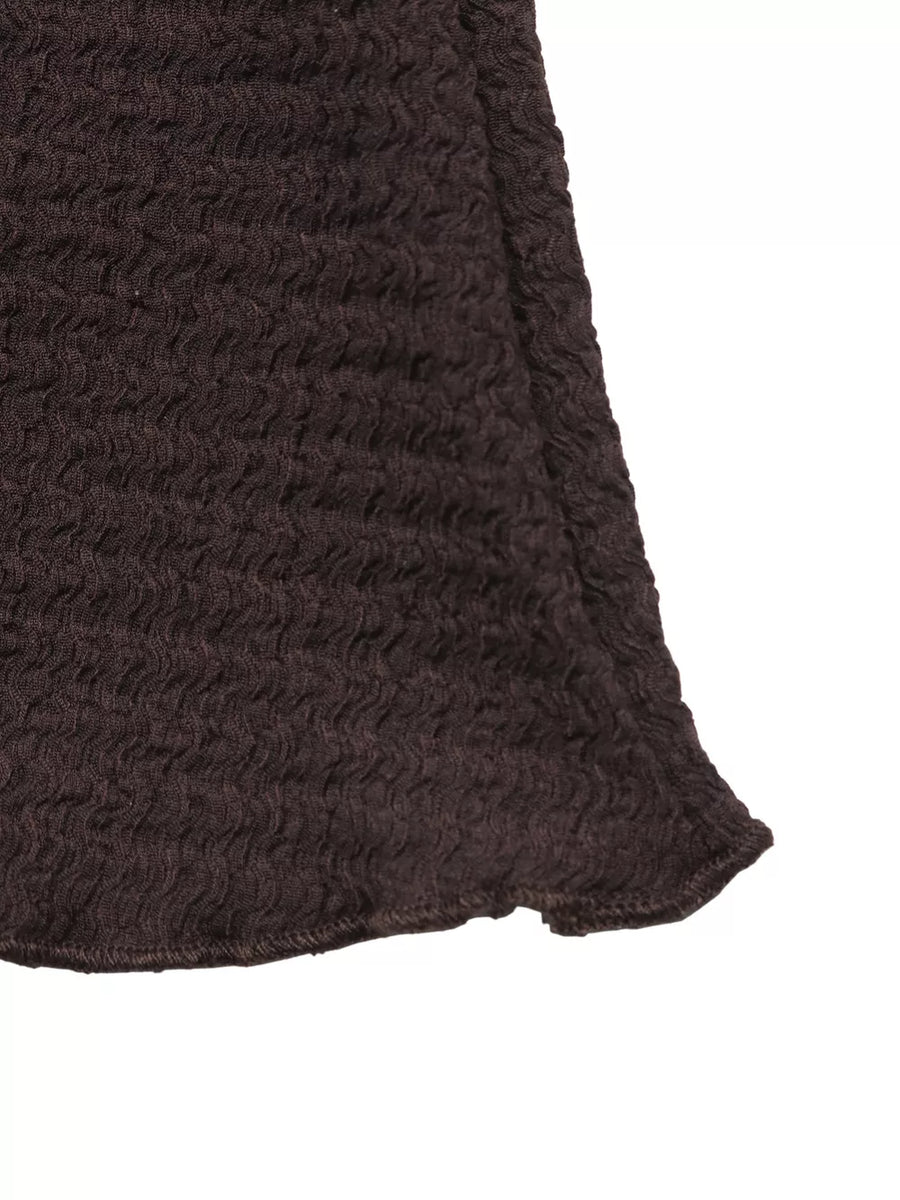 dark brown bodycon dress with not lined and long sleeve