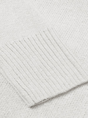 Ribbed Trim V-Neck Knit Sweater in Cloudy Blue