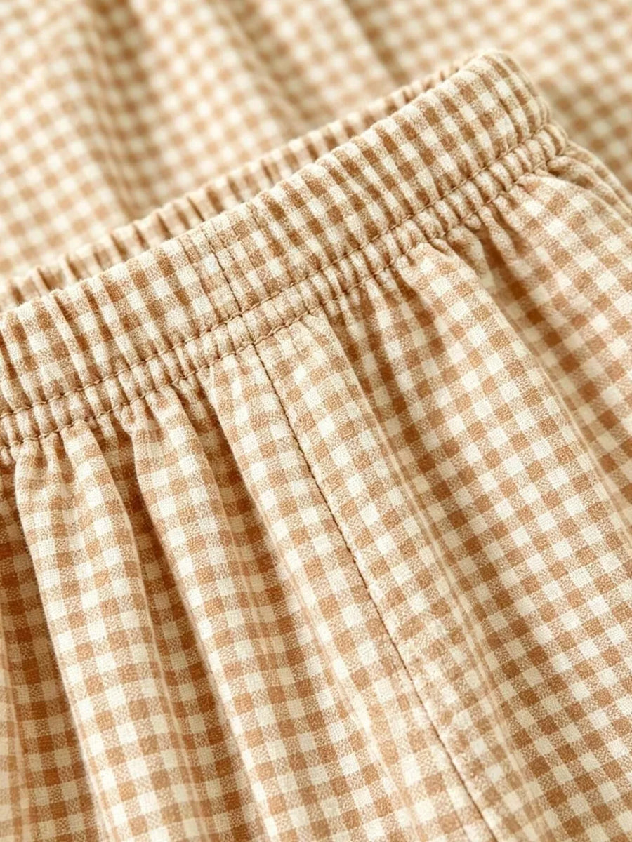 Children's Ruffled Plaid Top And Pants Set option 10