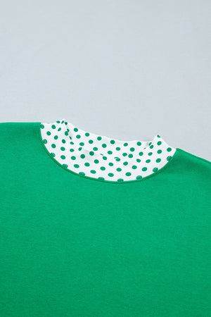 lounge set in Green with polka dot and pocketed
