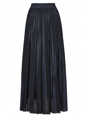 maxi skirt featuring pleated in Sophisticated Red with Polyester texture