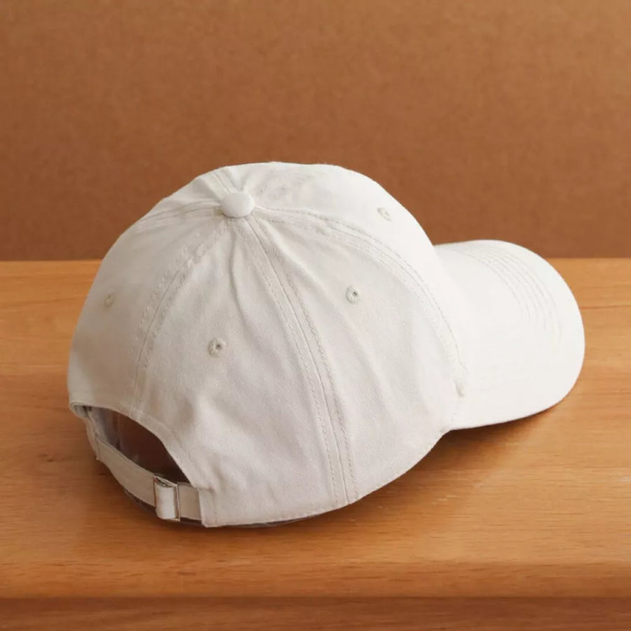 Apricot cotton baseball cap with adjustable strap