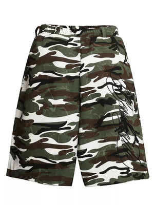 Green Camouflage Men's Camouflage Print Capris