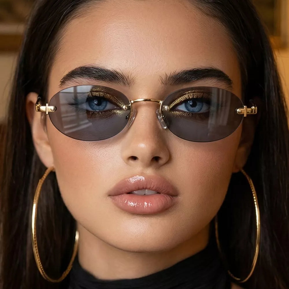 sunglasses in dark gray featuring UV400 protection and oval fit
