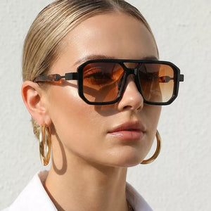 black sunglasses with gradient and none