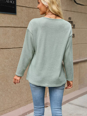 classic cardigan in Brown with v-neck