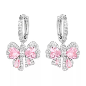 silver earrings with drop and snap
