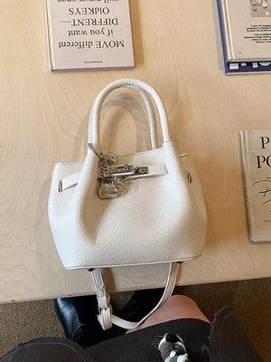 Leather Crossbody Bag With Lock Detail option 6