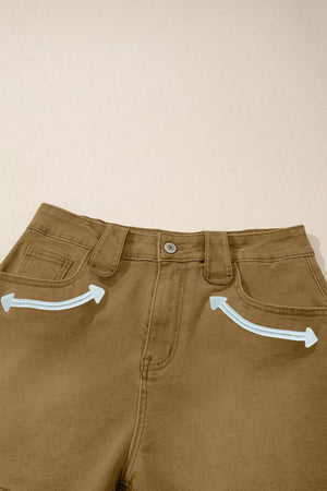Contrast Arrow Detail Western Denim Shorts option 5