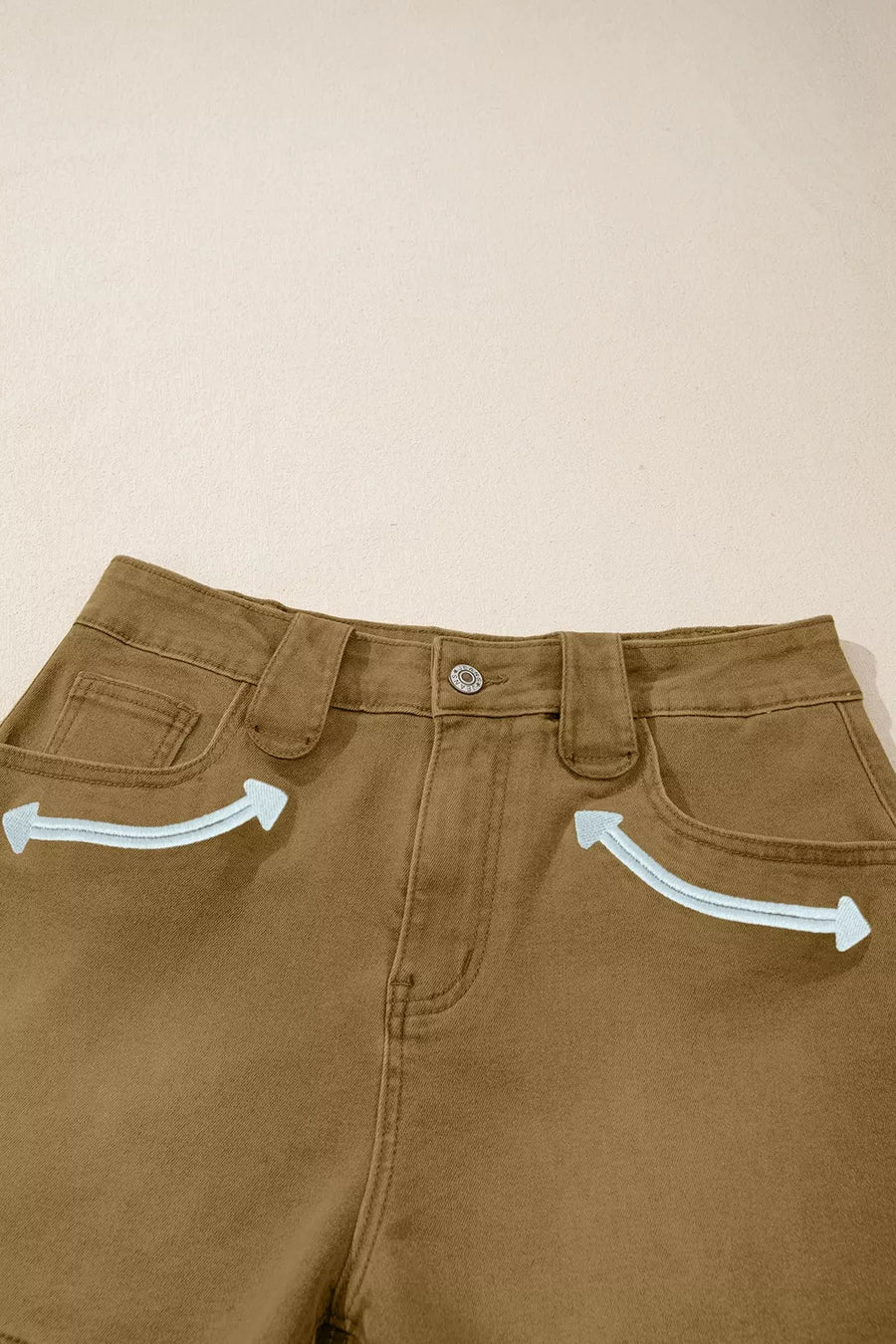 Contrast Arrow Detail Western Denim Shorts option 5