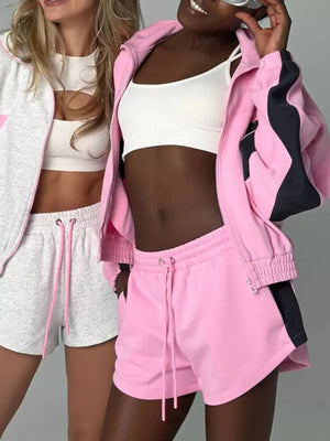 Zip-up Mini Long-sleeve Jacket in Pink, view 14