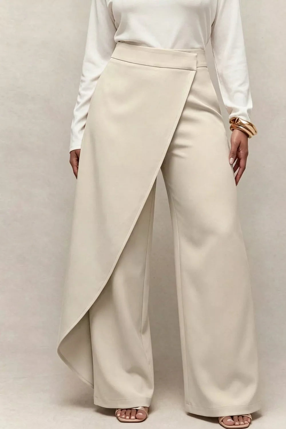 Asymmetrical Wrap Wide-leg Pants in this colorway