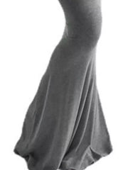 modern maxi dress in black with scoop neck