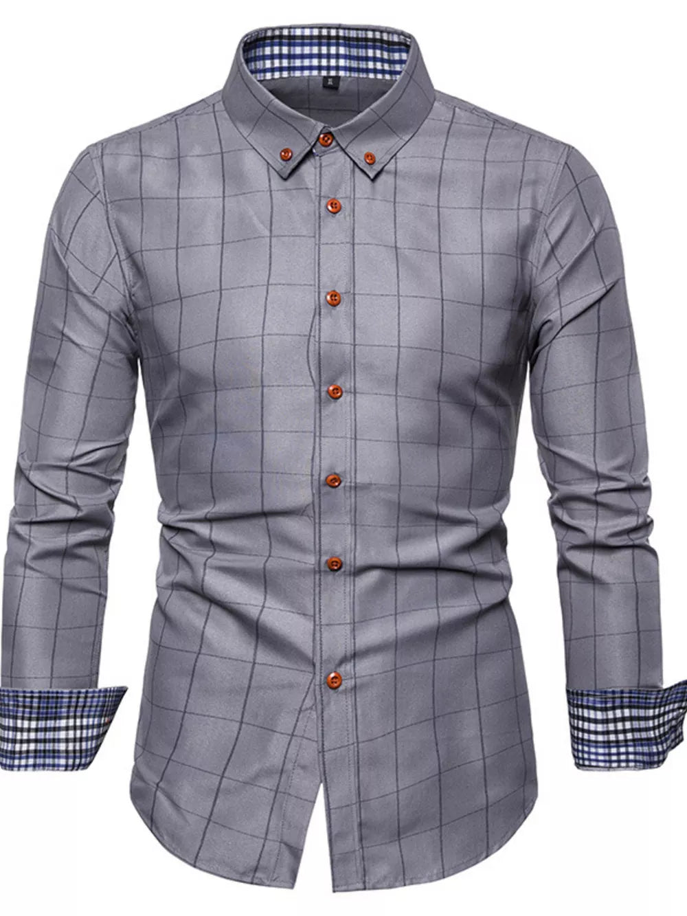 Burgundy Men's Plus Size Classic Plaid Button-down Shirt